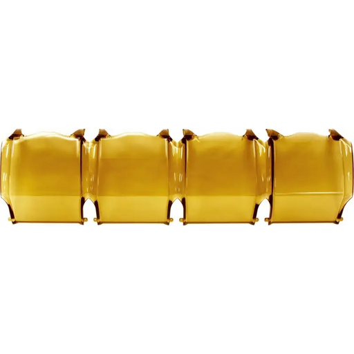 Yellow plastic tube with four sections, Rigid Industries Adapt Lens Cover 10in for Jeep Wrangler and Ford Bronco.