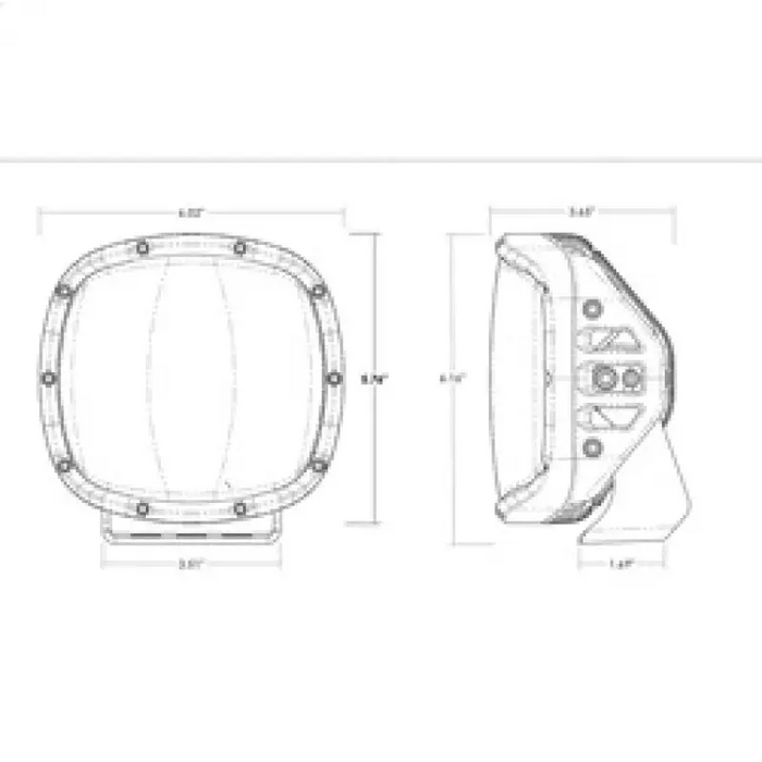 Rigid Industries Adapt XP w/ Amber PRO Lens featuring drawing of the car.