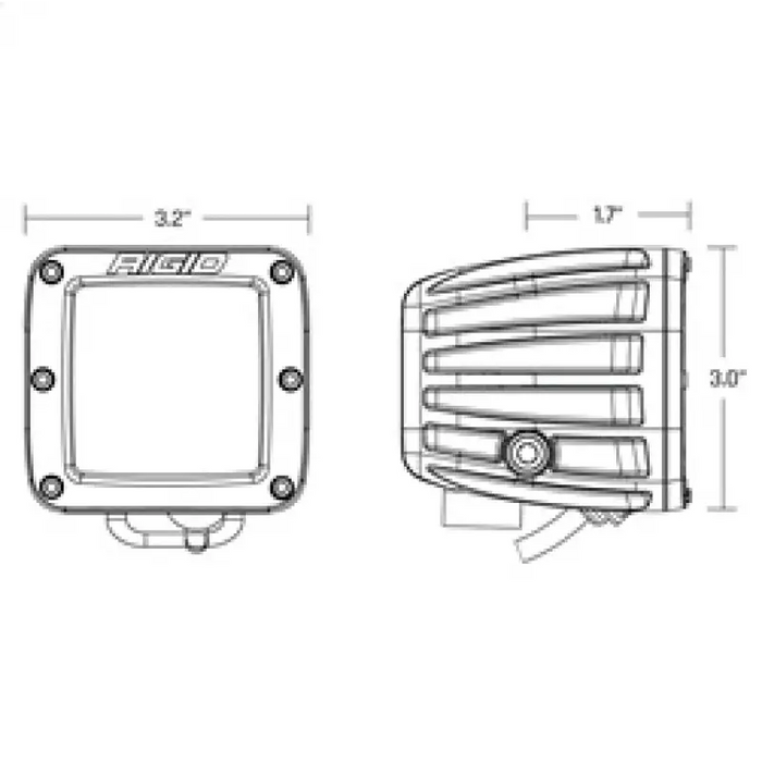 Rigid’s SAE compliant D-Series PRO Fog White Front Bumper Dimensions