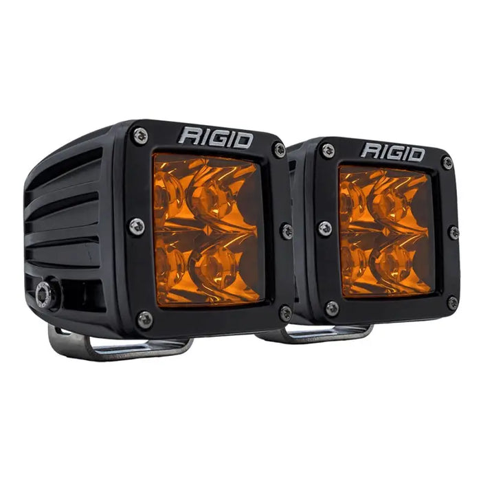 Rigid Industries D-Series Spot w/ Amber PRO Lens (Pair) - Rigid LED Light Bars for Trucks