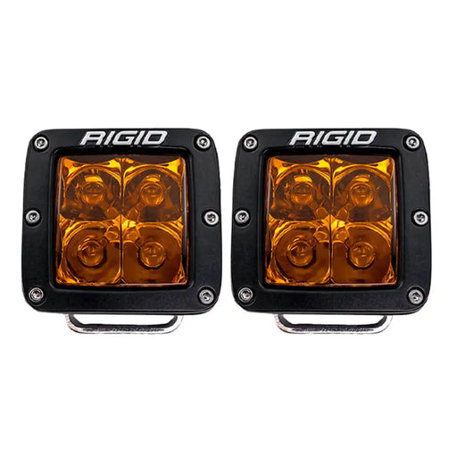 Rigid Industries D-Series Spot w/ Amber PRO Lens - Pair of Fog Lights for Jeep