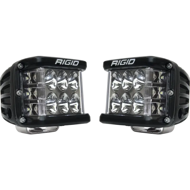 Rigid Industries D-SS - Driving - Set of 2 - Black Housing LED lighting solution for front bumper on Jeep Wrangler.