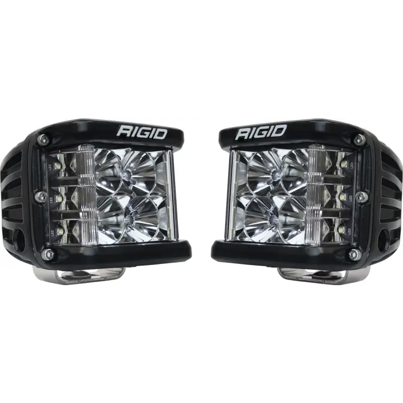 Rigid Industries D-SS - Flood Pair: Lighting solution for Jeep Wrangler with black LED front bumper lights.