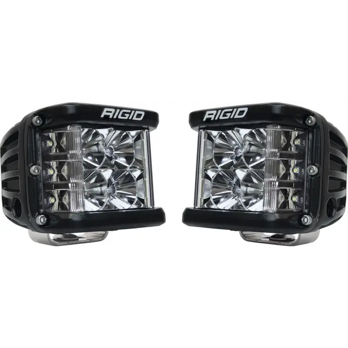 Rigid Industries D-SS - Flood Pair: Lighting solution for Jeep Wrangler with black LED front bumper lights.