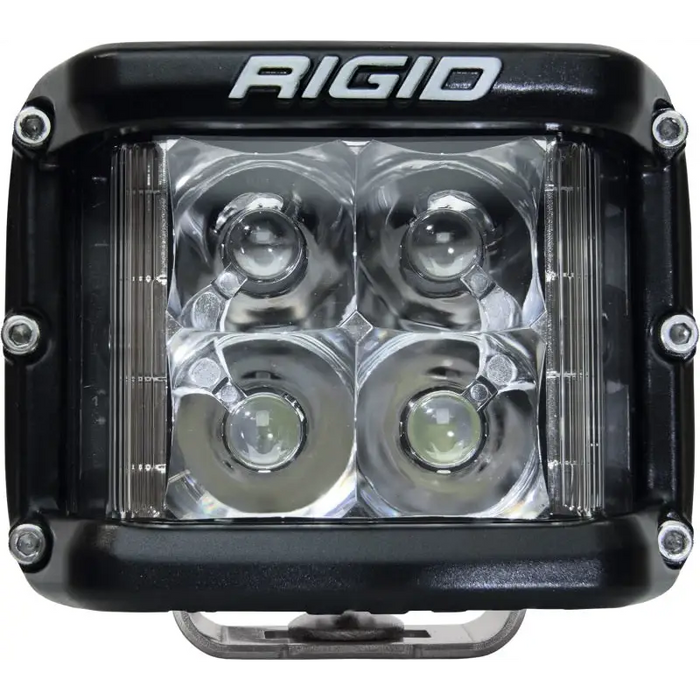 Rigid Industries D-SS black housing lighting solution with shooting LEDs for Jeep Wrangler.