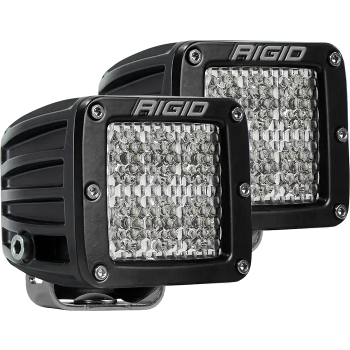 Rigido LED light pods in Rigid Industries D2 - 60 Deg. Lens Pair lighting solution with shooting leds.