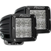 Rigido LED light pods in Rigid Industries D2 - 60 Deg. Lens Pair lighting solution with shooting leds.