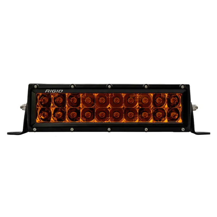 Rigid Industries E-Series 10in. Spot w/ Amber PRO Lens - close up of red light bar