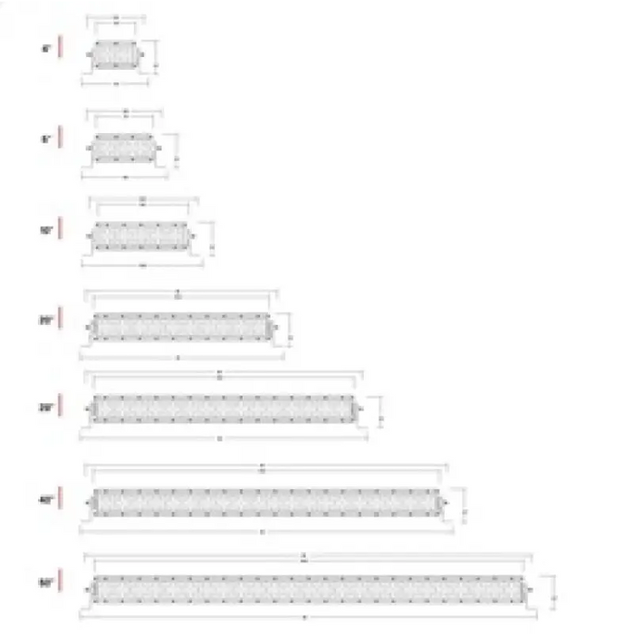 Diagram of stairs in Rigid Industries E-Series 10in. Spot with Amber PRO Lens