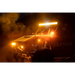 Yellow ATV with lights on in the dark, Rigid Industries E-Series 10in. Spot w/ Amber PRO Lens