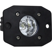Rigid Industries Ignite Flood LED Light mounted on front of Jeep Wrangler for enhanced visibility.