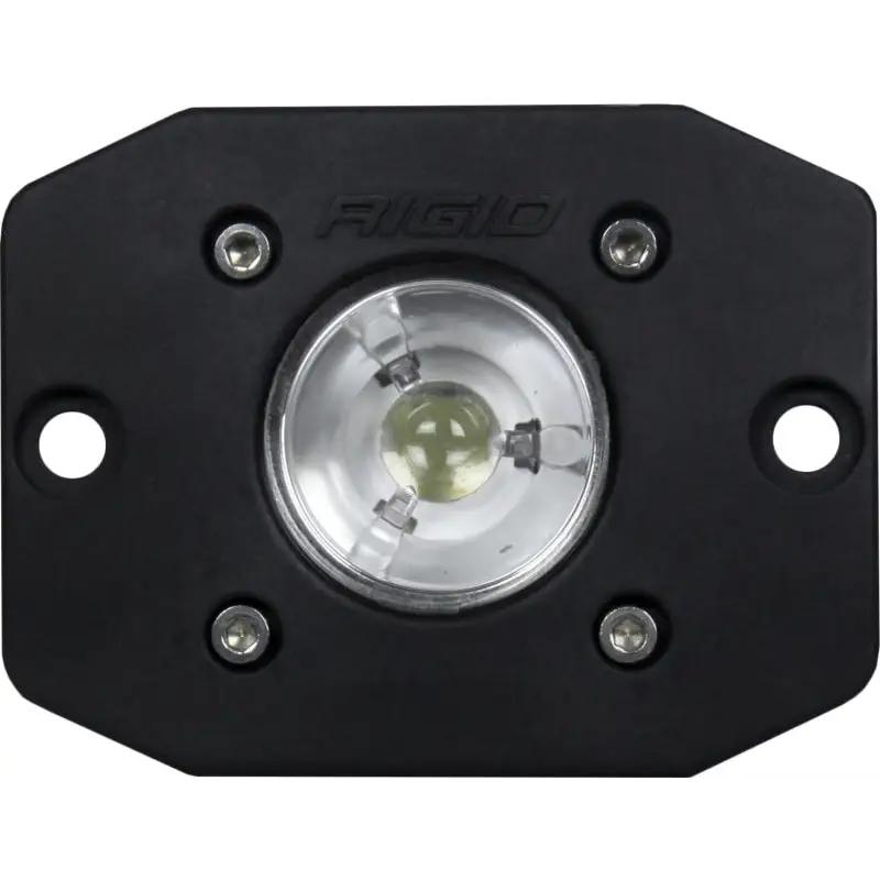 Rigid Industries Ignite Flood - FM - Black LED light with white light on it