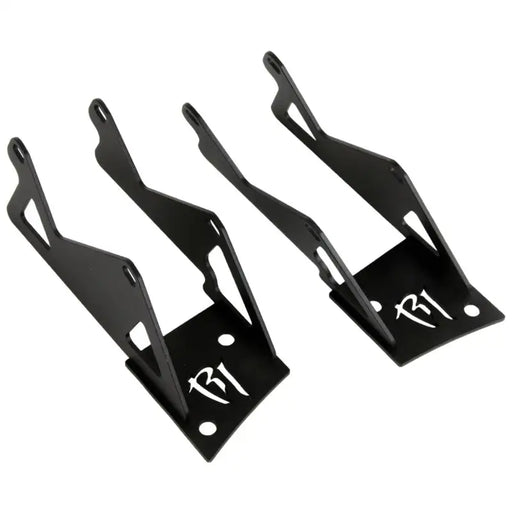 Black plastic handle pair, Jeep JK Double A-Pillar Mount for motorcycle.