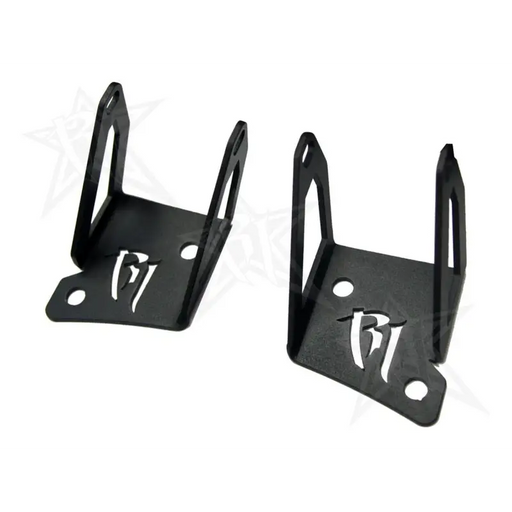 Black plastic front and rear pillar mount kit brackets for car - Rigid Industries Jeep JK - A-Pillar Mount Kit - Mounts set of Dually/D2