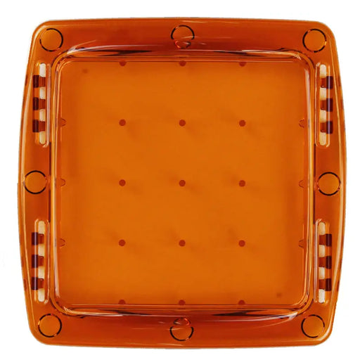 Square orange plate with pattern rim on Rigid Industries Light Covers for Q-Series Amber PRO.