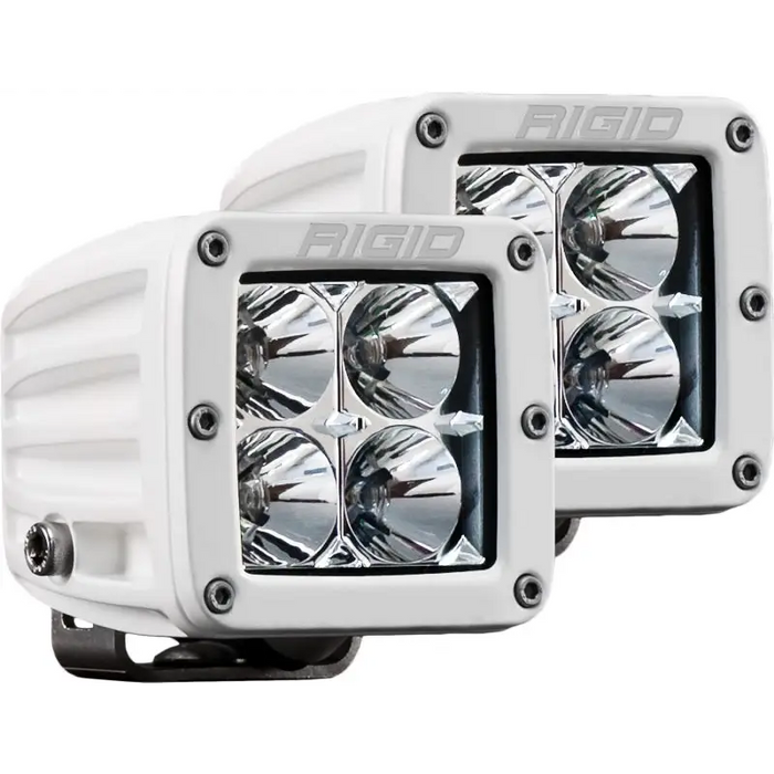 Pair of white LED lighting solution for the Ford F-Series displayed in Rigid Industries Marine Dually Flood Set of 2