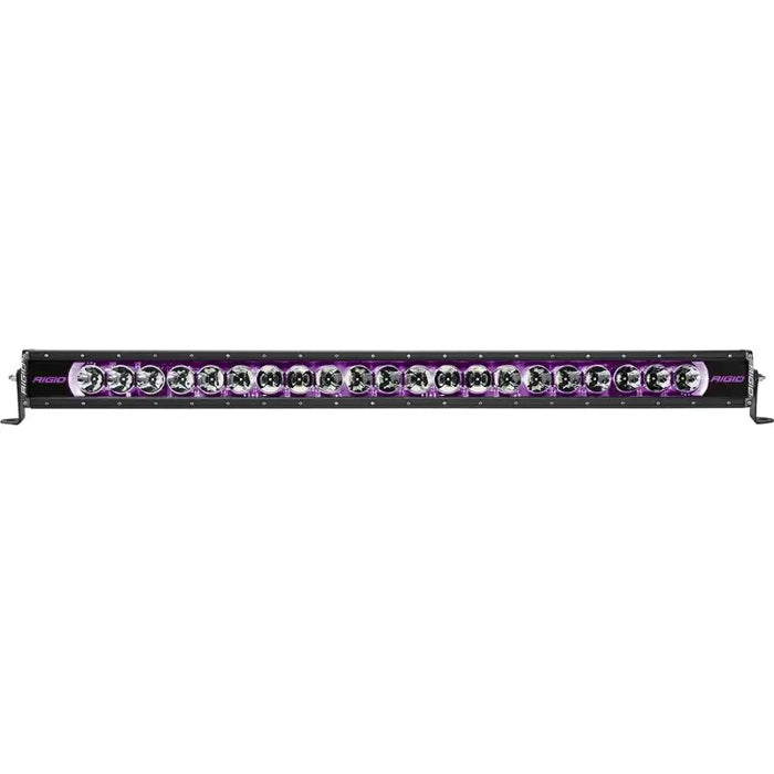 Rigid Industries Radiance+ 40in. RGBW Light Bar in black and purple light on white background