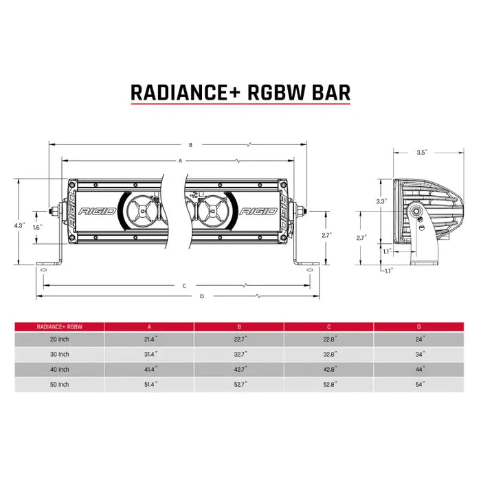 Rigid Industries Radiance+ 40in. RGBW Light Bar with Speaker Wiring Diagram