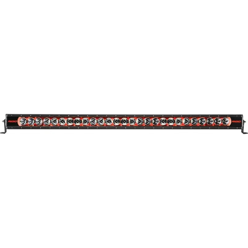 Black and red Radiance+ RGBW light bar on white background