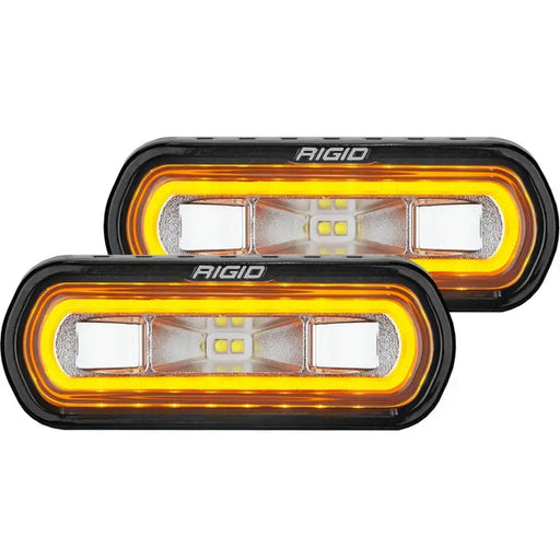 Rigid Industries SR-L Series Spreader Lights - Front and Rear LEDs with Amber Halo.