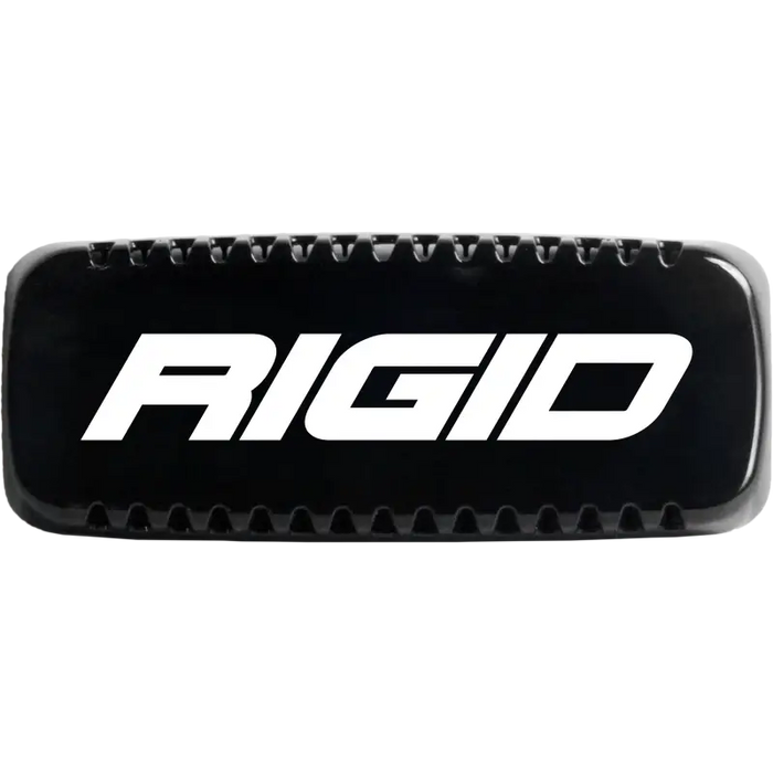 Rigid Industries SR-Q Light Cover in black and white logo on white background for Jeep Wrangler and Ford Bronco.