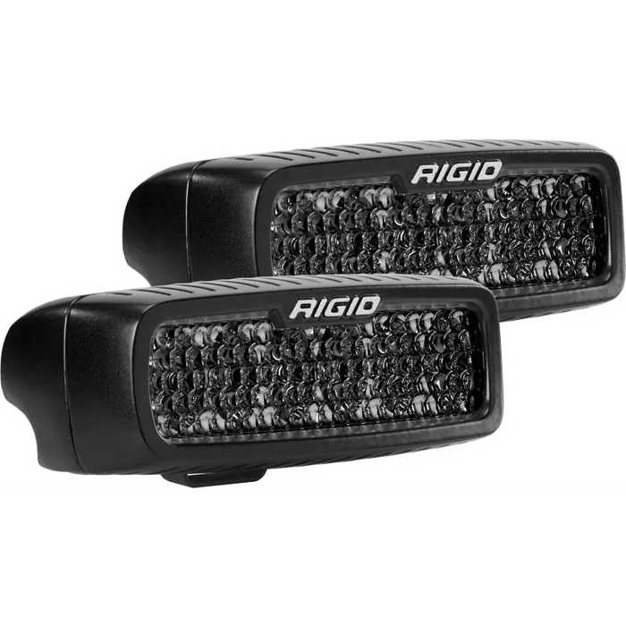 Pair of black LED headlights for Ford with diffused lens in Rigid Industries SR-Q Series PRO Midnight Edition