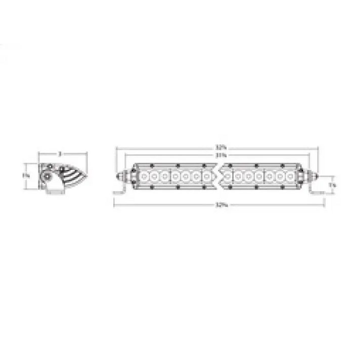 Rigid Industries Amber Pro Edition Light Fixture Drawing