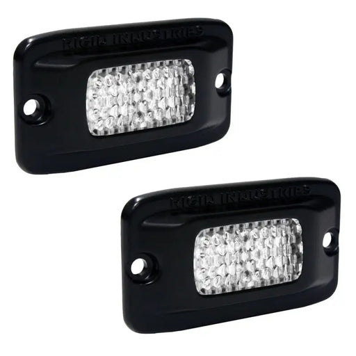 Black LED lights for front bumper - Rigid Industries SRM Flush Mount Back Up Light Kit