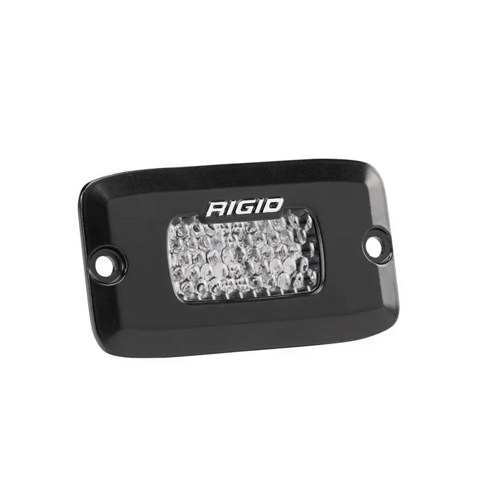 Black and white LED light in Rigid Industries SRMF Flush Mount - 60 Deg. Lens