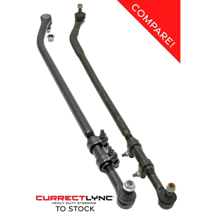Front and rear axles for Toyota RockJock JK Currectlync Steering System with Flipped Drag Link and Tie Rod