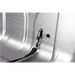 Black and white photo of a door handle on Roll-N-Lock A-Series retractable tonneau cover