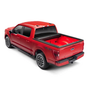 Red truck with black bed cover - Roll-N-Lock M-Series XT retractable cover for Jeep Gladiator (w/o Trail Rail Sys - 60in. Bed)