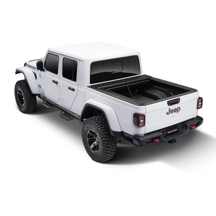 White truck with black bed cover - Roll-N-Lock 2020 Jeep Gladiator retractable tonneau cover