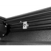 Roll-N-Lock black steel frame retractable truck bed cover mounted on wall.