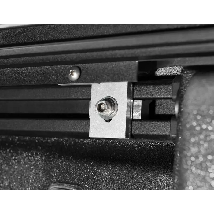 Metal latch attached to Roll-N-Lock 2020 Jeep Gladiator truck bed cover.