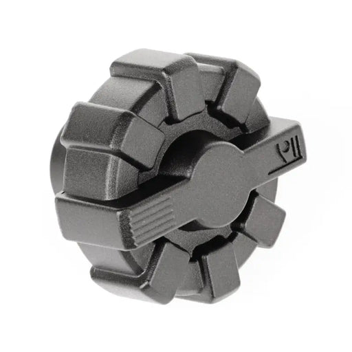 Black Elite Aluminum Fuel Cap with powder coated black plastic screw nut