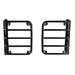 Pair of black plastic front bumpers for the jeep with Rugged Ridge 07-18 Jeep Wrangler Black Tail Light Euro Guards