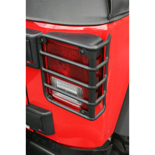 Red Jeep with black bumper - Rugged Ridge Jeep Wrangler Black Tail Light Euro Guards