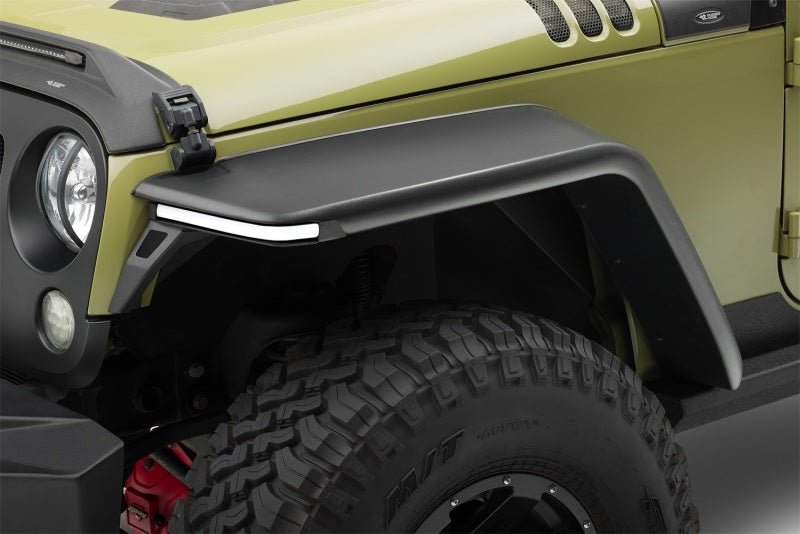 Front bumper cover for rugged ridge max terrain fender flare set