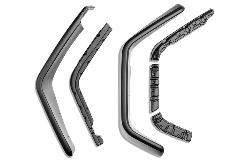 Black side steps for bmw e-type displayed with max terrain fender flare set