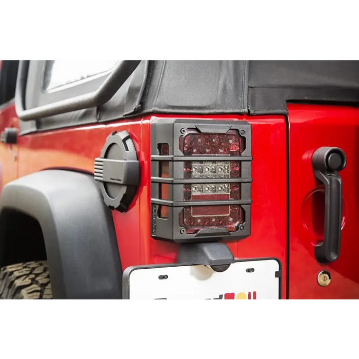 Rugged Ridge Jeep Wrangler JK Tail Light Guards with Red Light
