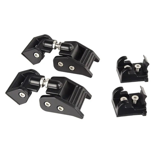 Rugged Ridge Jeep Wrangler JK Black Hood Catches - Set of Four Black Plastic Clamps with Screws