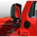 Red truck with mirror on it - Rugged Ridge Jeep Wrangler JK Black Mirror Filler Plates