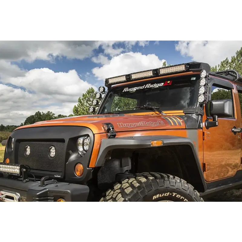 Jeep Wrangler JK Elite Fast Track Windshield Light Bar Mount with Crossbar