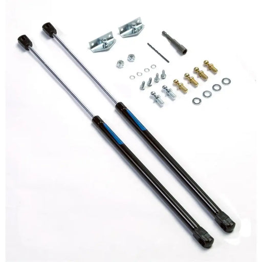 Rugged Ridge Jeep Wrangler JK Hood Lift Kit featuring front and rear shocks with hardware