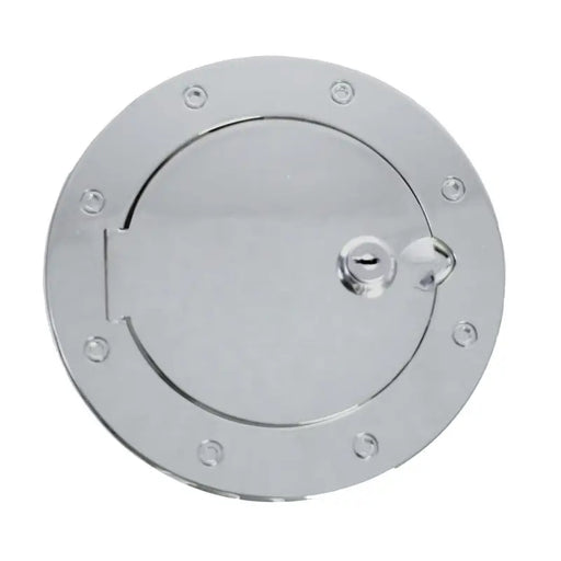 Stainless steel gas cap door with center hole for Jeep Wrangler