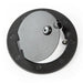 Black textured gas cap door for Jeep Wrangler with hole in center
