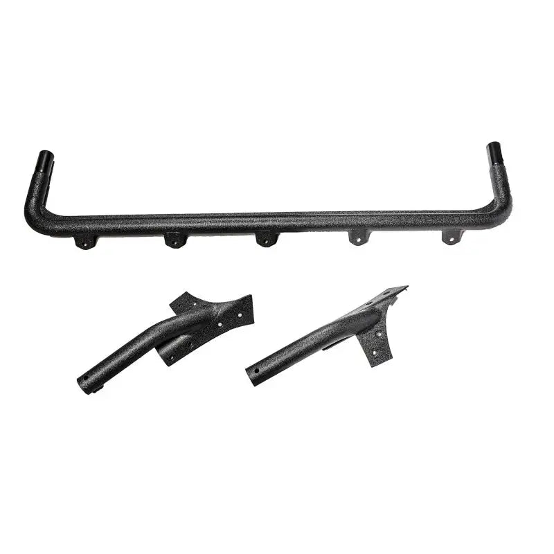 Black plastic brackets for Rugged Ridge light bar.