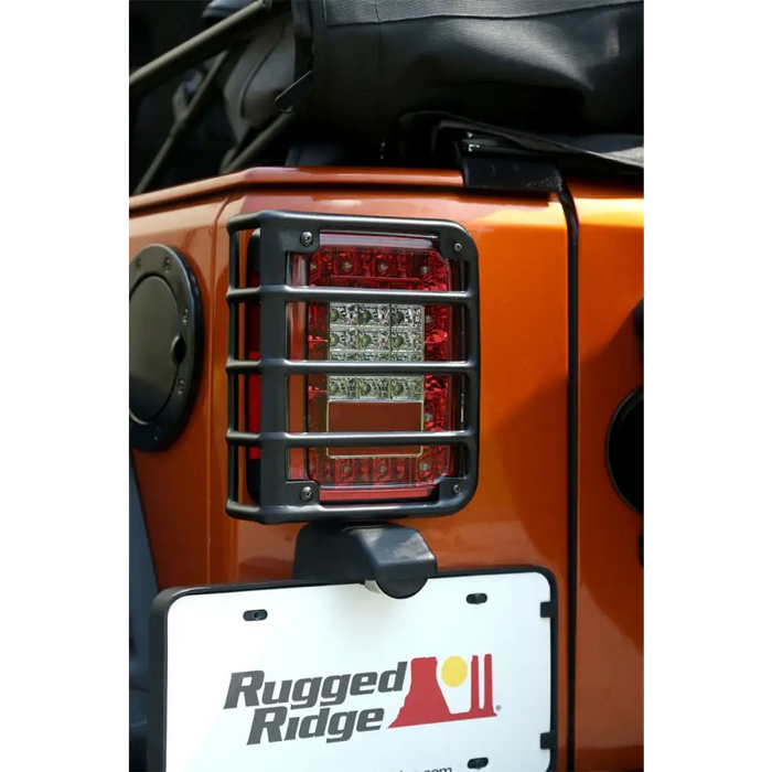 Rugged Ridge Textured Black Tail Light Euro Guards for Jeep Wrangler