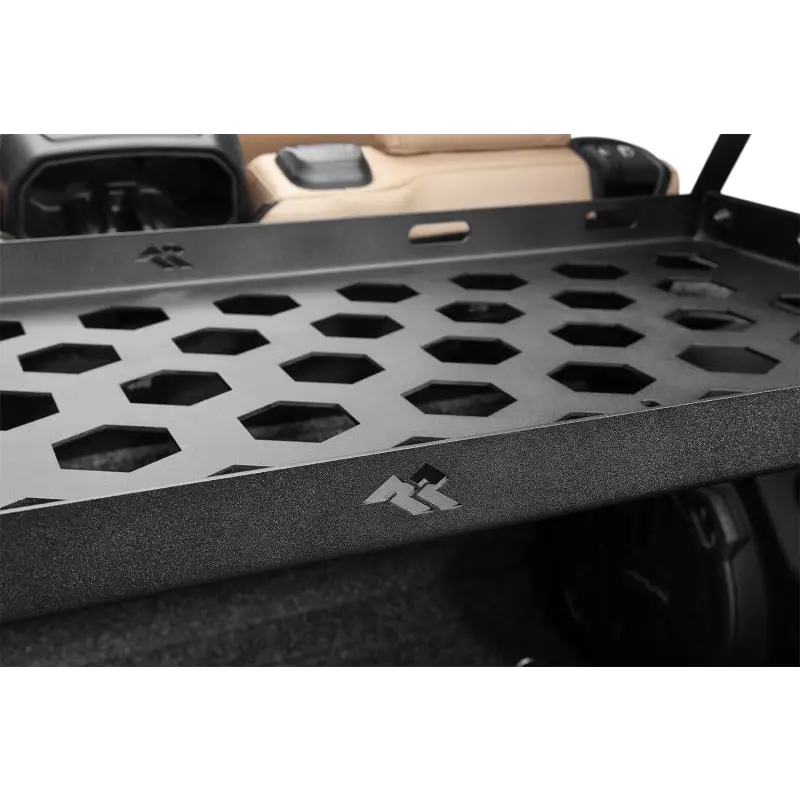 Rugged Ridge 4-Door Interior Storage Rack with Cargo Tray Open